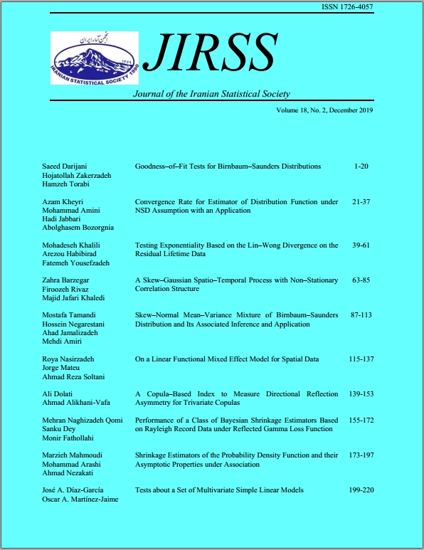 Jirss-journal Of The Iranian Statistical Society