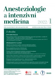 Anesteziologie A Intenzivni Medicina