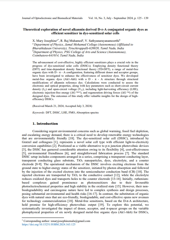 Journal Of Optoelectronic And Biomedical Materials